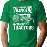 Funny Tractor Farmer Therapy Vintage Farm Tractor Men Women T-Shirt - Green