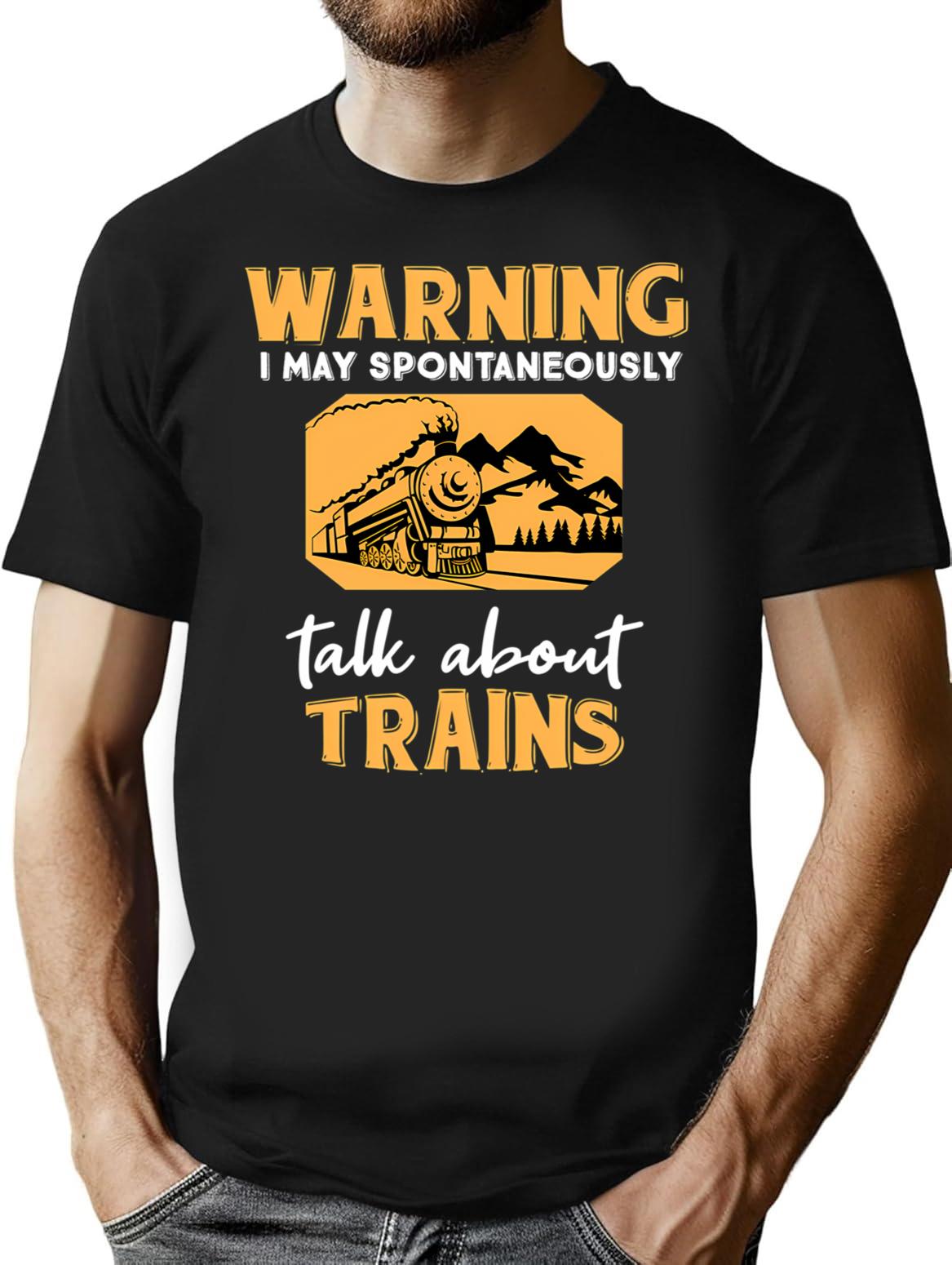 Funny Train Gift Steam Engine Locomotive Railway Gift T-Shirt - Black