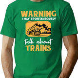 Funny Train Gift Steam Engine Locomotive Railway Gift T-Shirt - Green