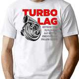 Funny Turbo Lag Car Boost Racing T-Shirt - White