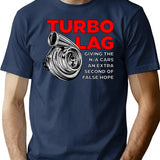 Funny Turbo Lag Car Boost Racing T-Shirt - Navy