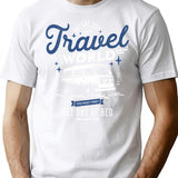 Funny Van Travel Camping Life Get Out Of Bed Vintage T-Shirt - White