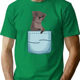 Funny Vintage Ferret Lovers Gift T-Shirt - Retro Graphic Casual Tee - Green