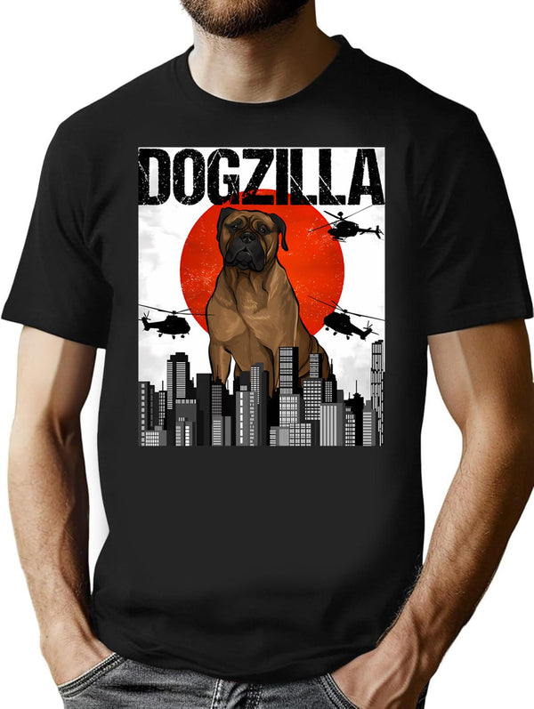 Funny Vintage Japanese Dogzilla Bullmastiff T-Shirt - Retro Graphic Casual Tee - Black
