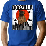 Funny Vintage Japanese Dogzilla Bullmastiff T-Shirt - Retro Graphic Casual Tee - Blue