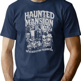 Funny Vintage Retro The Haunted Movie Mansion Halloween Spooky Month Spooky Season T-Shirt - Navy