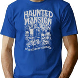 Funny Vintage Retro The Haunted Movie Mansion Halloween Spooky Month Spooky Season T-Shirt - Blue