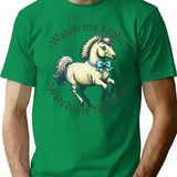 Funny Vintage Storybook Horse T-Shirt - Retro Graphic Casual Tee - Green