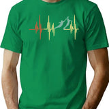 Funny Vintage Ultimate Frisbee Heartbeat Flatball T-Shirt - Green