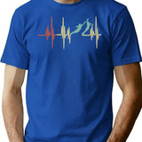 Funny Vintage Ultimate Frisbee Heartbeat Flatball T-Shirt - Blue