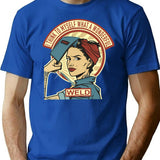 Funny Vintage Welder Gift T-Shirt - Retro Graphic Casual Tee - Blue