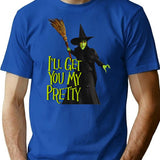 Funny Vintage Witch L'll Get You My Pretty T-Shirt - Blue