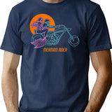 Funny Women's Biker T-shirt - Mermaids Who Love Motorcycles - Navy