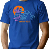 Funny Women's Biker T-shirt - Mermaids Who Love Motorcycles - Blue