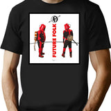 Future Folk Design T-Shirt - Retro Graphic Tee for Men & Women - Black