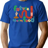 Future Worm Food (funny Gothic Worm Design) T-Shirt - Blue
