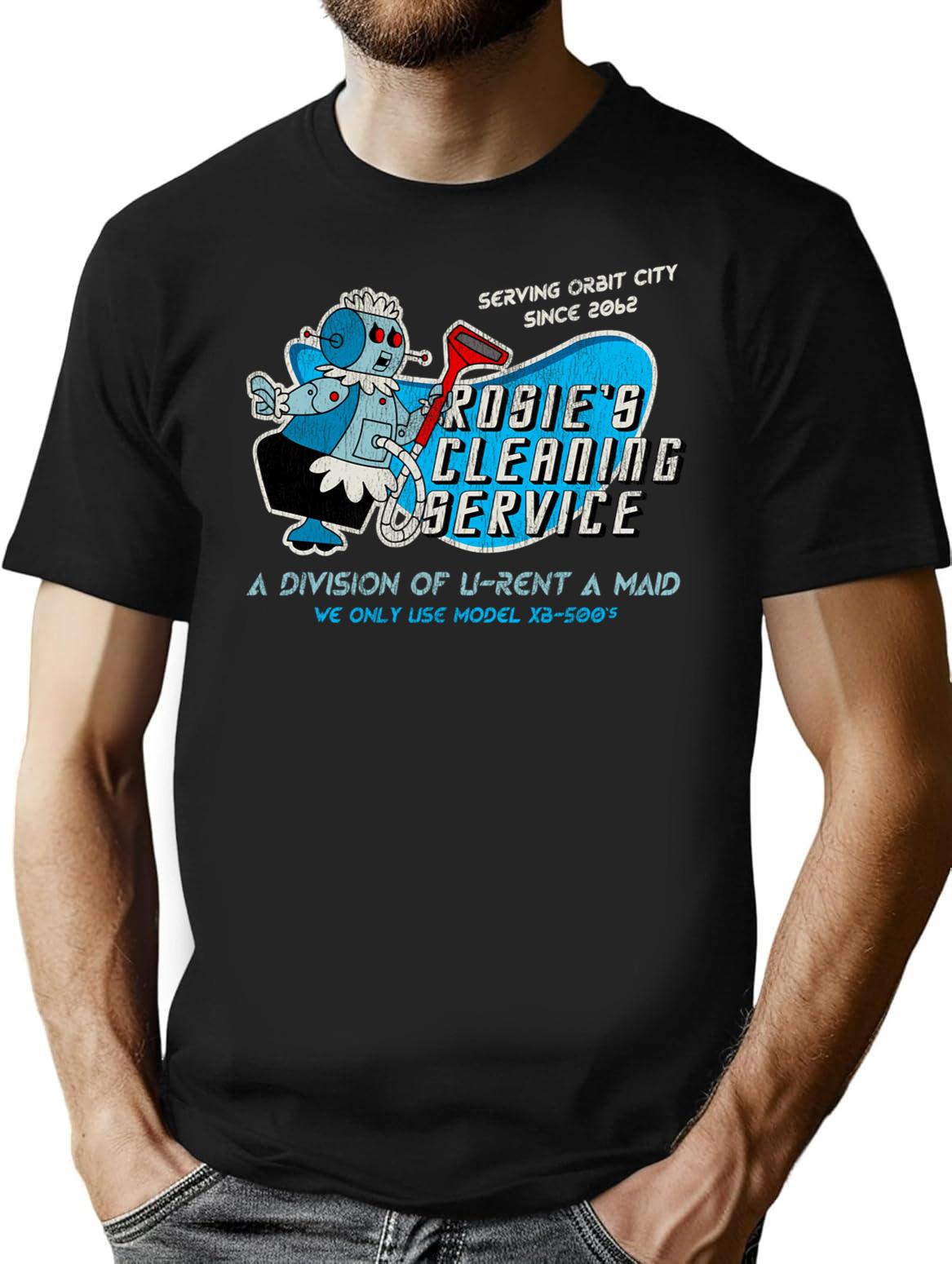 Futuristic Cleaning Service Worn Dks T-Shirt for Men & Women, T-Shirts Graphic Tee - Black