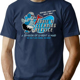 Futuristic Cleaning Service Worn Dks T-Shirt for Men & Women, T-Shirts Graphic Tee - Navy