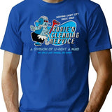Futuristic Cleaning Service Worn Dks T-Shirt for Men & Women, T-Shirts Graphic Tee - Blue