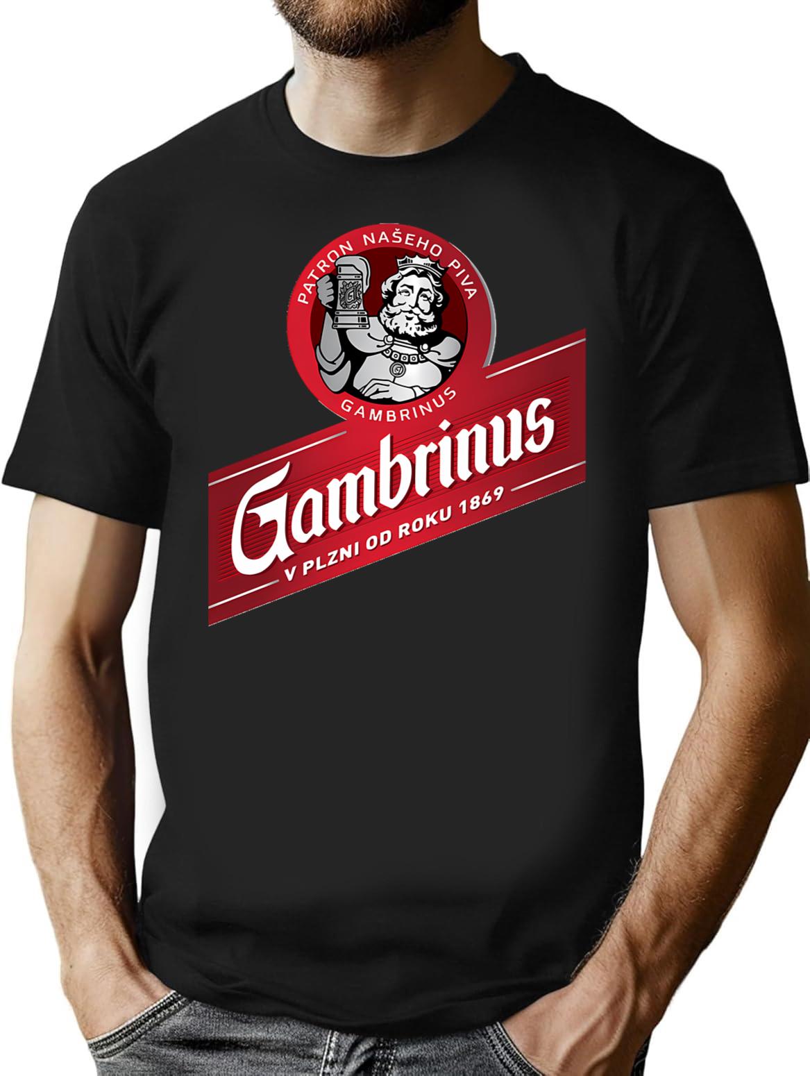 Gambrinus Wood Original Beer Logo Dibujos Logo T-Shirt - Black