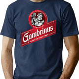 Gambrinus Wood Original Beer Logo Dibujos Logo T-Shirt - Navy