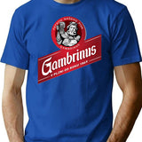 Gambrinus Wood Original Beer Logo Dibujos Logo T-Shirt - Blue