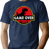 Game Over Video Dino Park No Internet Signal T-Shirt for Men & Women, T-Shirts Graphic Tee - Navy