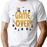 Game Over (1) T-Shirt - Retro Graphic Tee for Men & Women - White