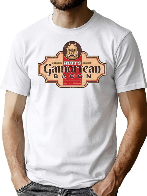 Gamorrean Bacon T-Shirt - Retro Graphic Tee for Men & Women - White