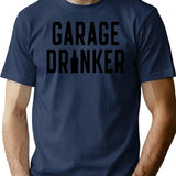 Garage Drinker T-Shirt - Retro Graphic Tee for Men & Women - Navy