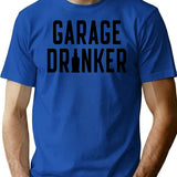 Garage Drinker T-Shirt - Retro Graphic Tee for Men & Women - Blue