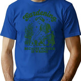 Gardening Because Murder Is Wrong Funny Retro Gardening T-Shirt - Blue