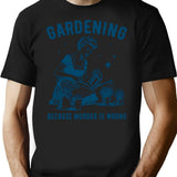 Gardening Because Murder Is Wrong Funny Vintage Garden Design T-Shirt - Black