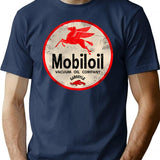 Gas And Oil T-shirtmobiloil Gargoyle Vintage Sign - Navy