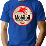 Gas And Oil T-shirtmobiloil Gargoyle Vintage Sign - Blue