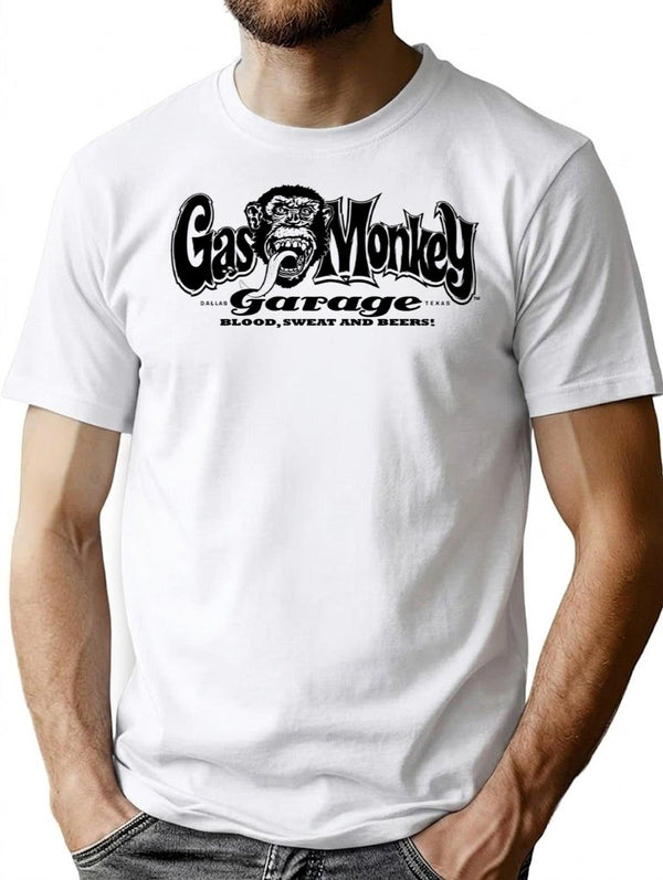 Gas Monket T-Shirt - Retro Graphic Tee for Men & Women - White