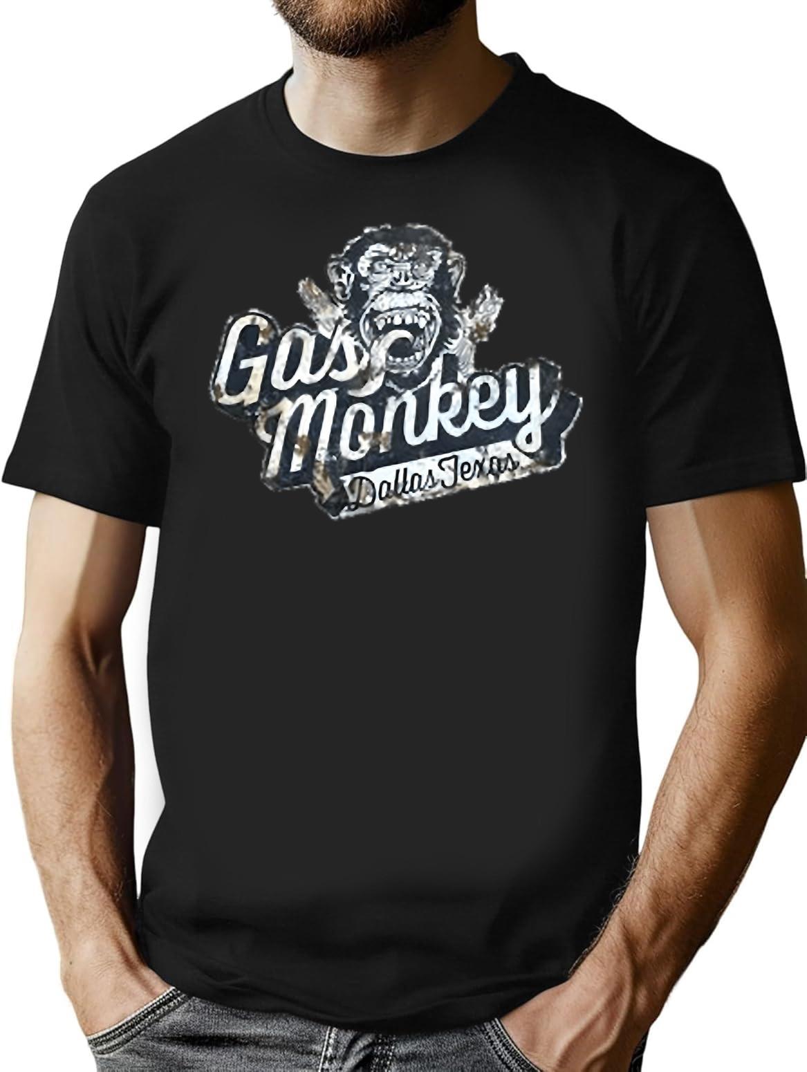 Gas Monkey (1) T-Shirt - Retro Graphic Tee for Men & Women - Black