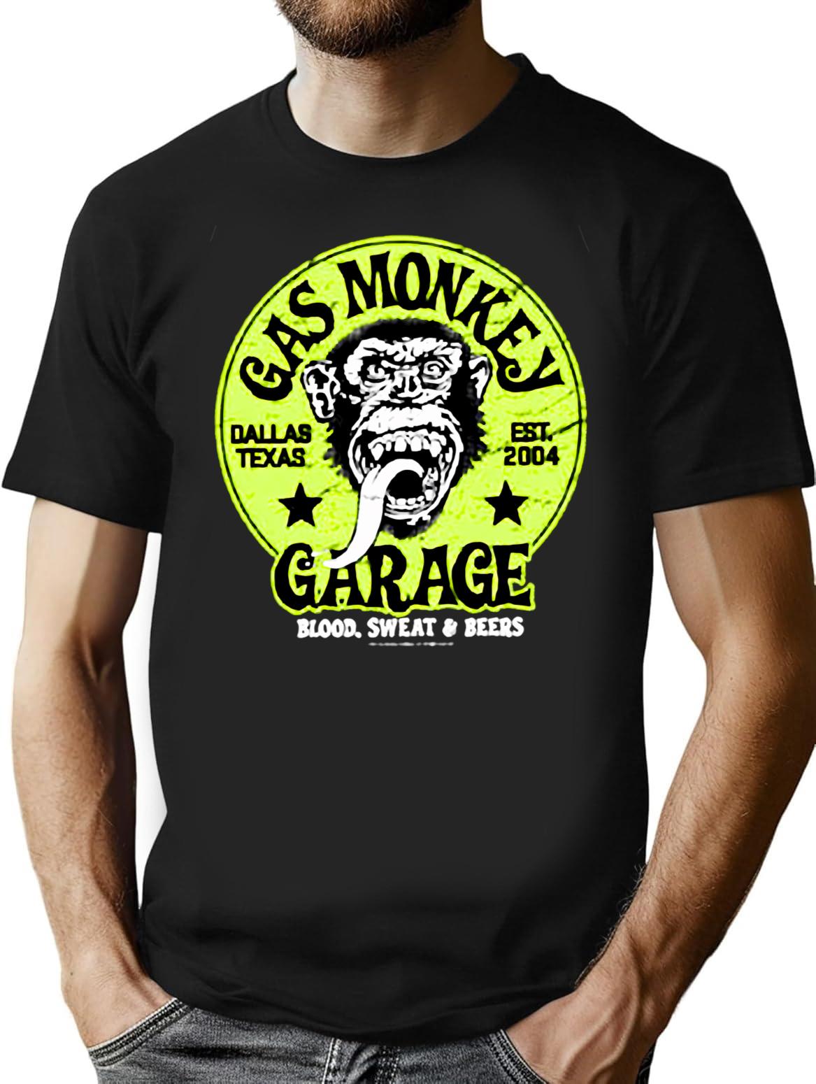 Gas Monkey T-Shirt - Retro Graphic Tee for Men & Women - Black