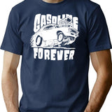 Gasoline Forever Funny Gas Car T-Shirt - Sarcastic Humor Graphic Tee - Navy