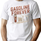 Gasoline Forever T-Shirt - Retro Graphic Tee for Men & Women - White