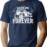 Gasoline Forever .. T-Shirt - Retro Graphic Tee for Men & Women - Navy