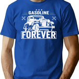 Gasoline Forever .. T-Shirt - Retro Graphic Tee for Men & Women - Blue