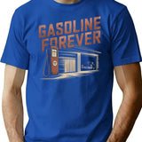 Gasoline Forever T-Shirt - Retro Graphic Tee for Men & Women - Blue