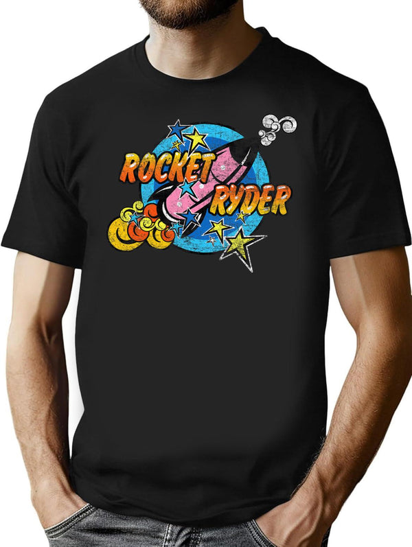 Gay Rocket Ryder T Shirt - Retro Graphic Tee for Men & Women - Black