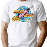 Gay Rocket Ryder T Shirt - Retro Graphic Tee for Men & Women - White