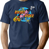 Gay Rocket Ryder T Shirt - Retro Graphic Tee for Men & Women - Navy