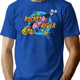 Gay Rocket Ryder T Shirt - Retro Graphic Tee for Men & Women - Blue