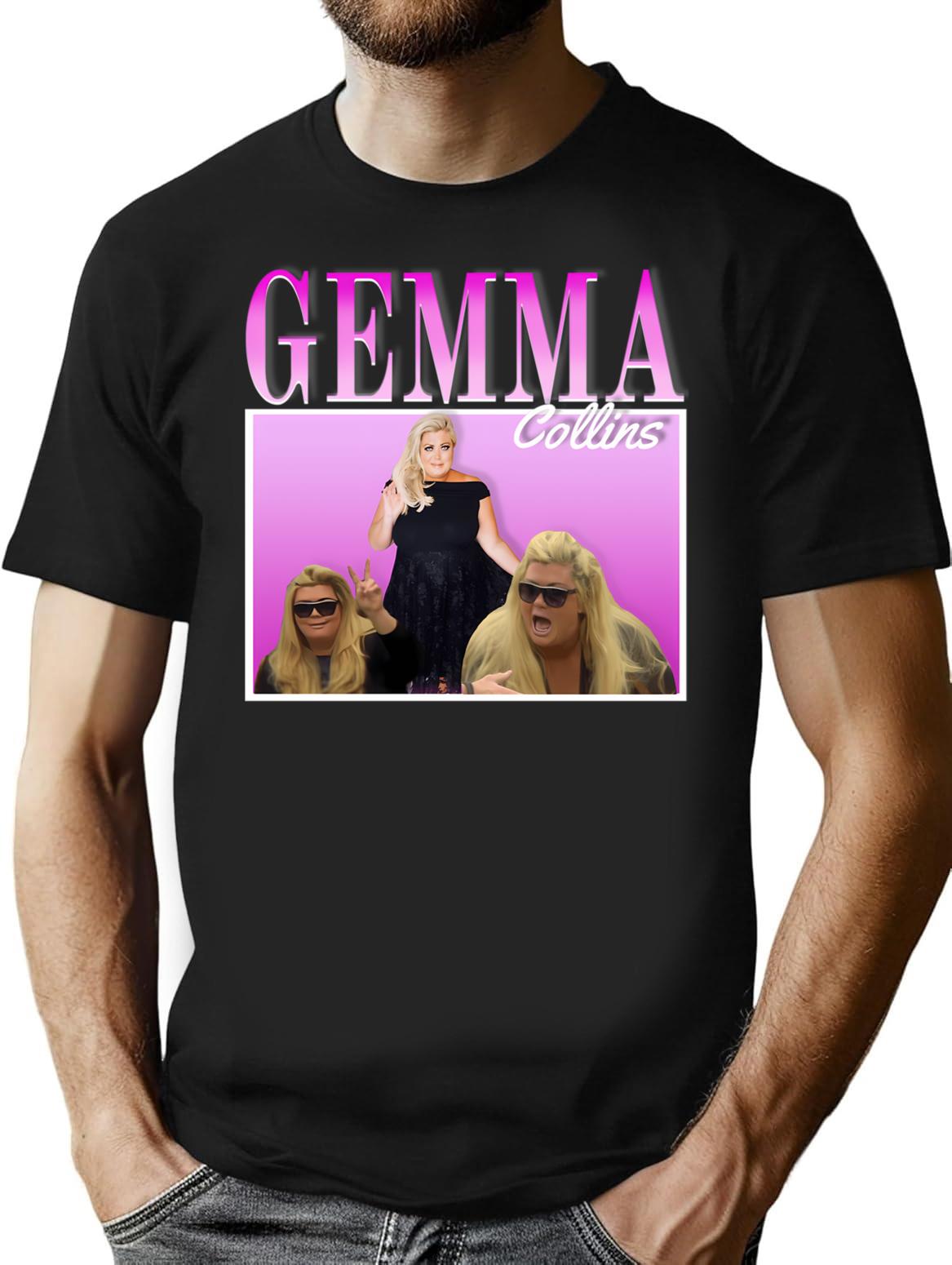 Gemma Collins 90s Vintage T-Shirt - Retro Graphic Casual Tee - Black