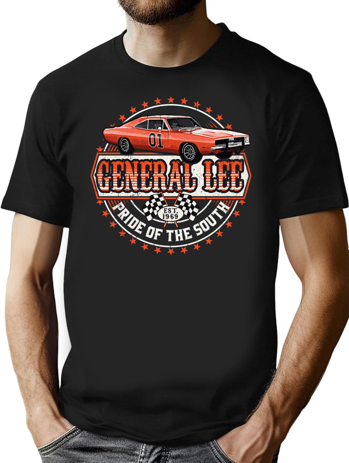 General Lee Pride Of The South T-Shirt for Men & Women, T-Shirts Graphic Tee - Black