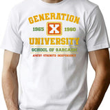 Generation X School Of Sarcasm T-Shirt - Retro Graphic Tee for Men & Women - White
